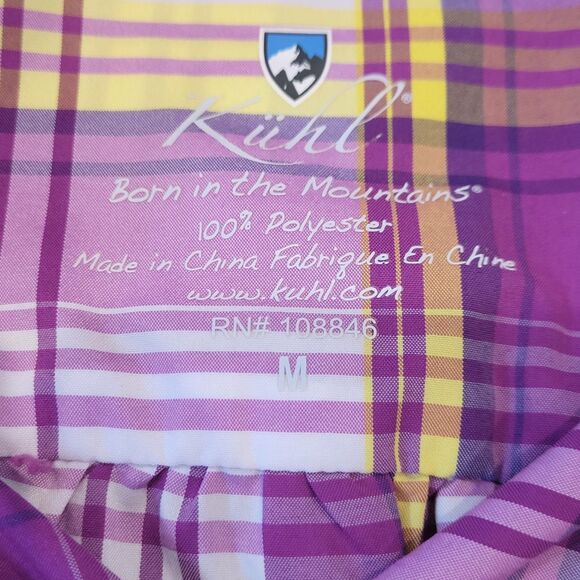 Kuhl Womens Size M Short Sleeve Plaid Shirt Button Up Outdoor Hiking Trail - Picture 4 of 9